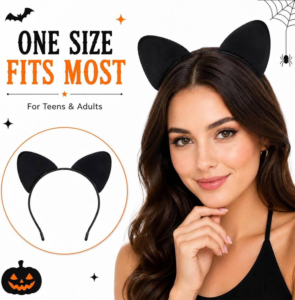 Cat Ears Headband for Women, Soft Plush Halloween Costume Accessory
