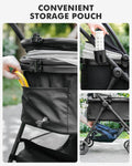 Pet Stroller for Small Dogs and Cats, One-Click Foldable Dog Stroller with Detachable Carrier & 3 Safety Tethers, Holds up to 33 lbs, Storage Basket & Cup Holder, Breathable Mesh, Black