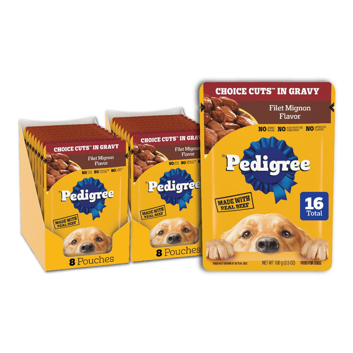 Pedigree Choice Cuts in Gravy Wet Dog Food, Adult Soft Wet Dog Food, Variety Pack, 3.5 oz. Pouches, 30 Count