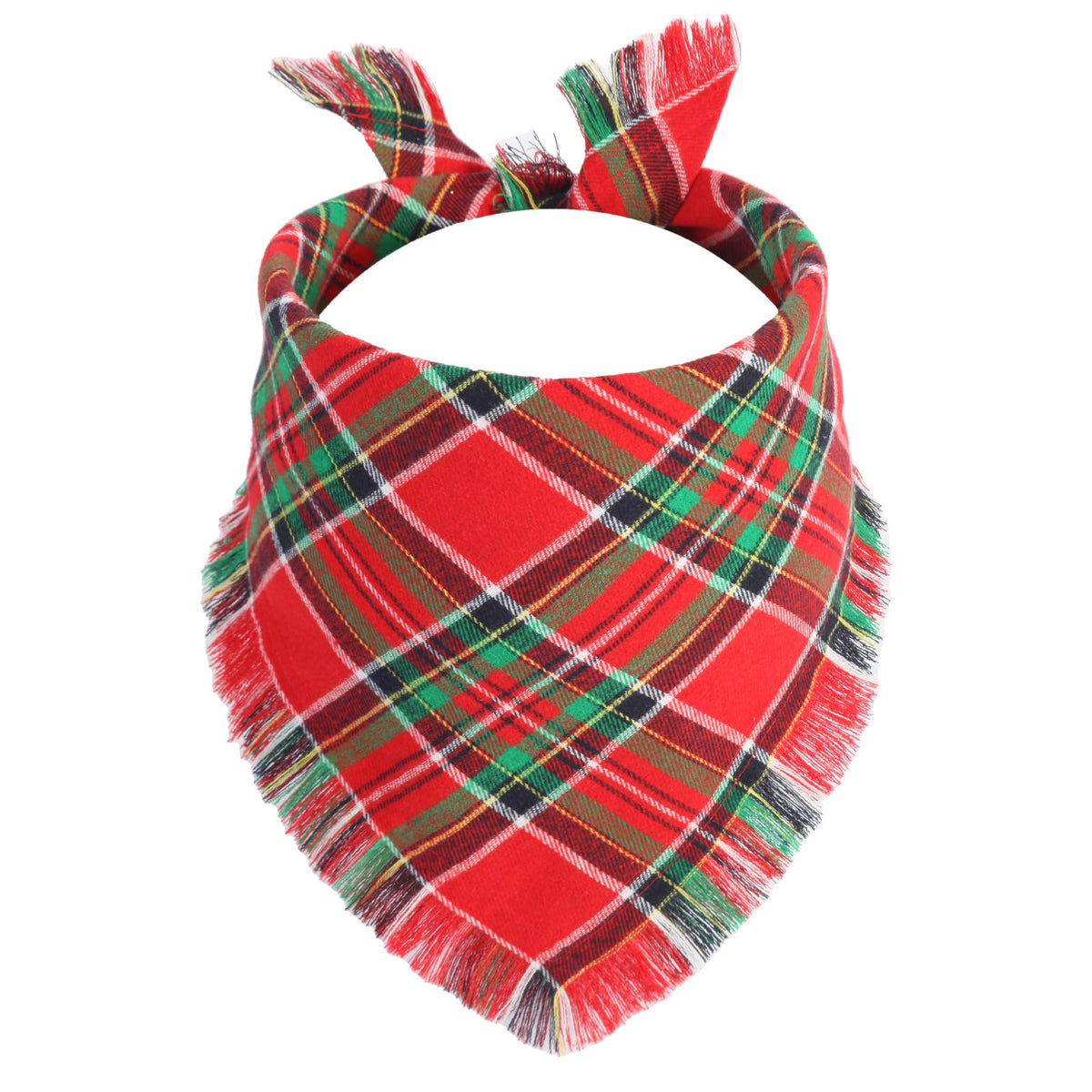 Fall Dog Bandana 1PCS Large, Autumn Thanksgiving Orange Plaid Scarf