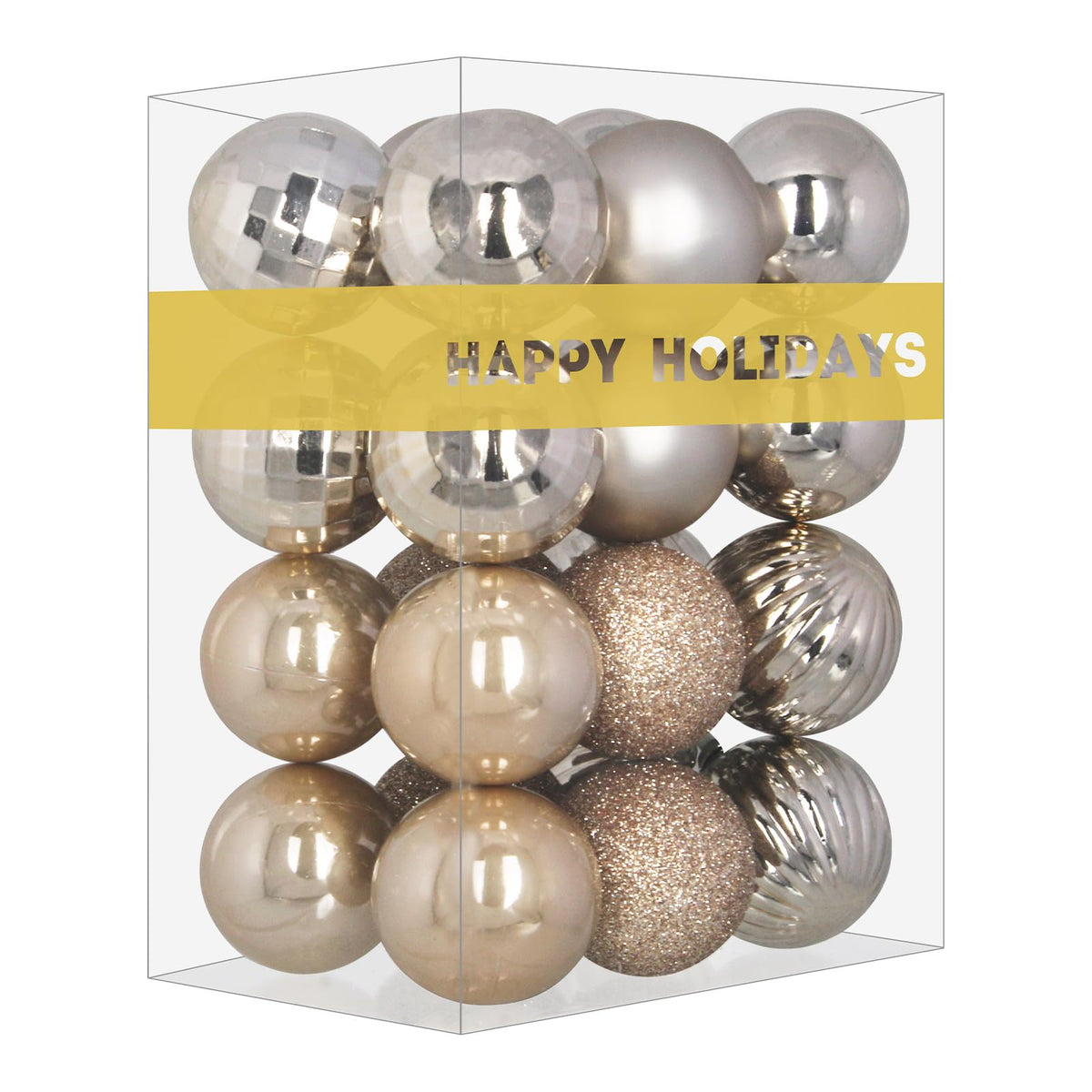 White 4.0" Large Christmas Balls - Christmas Tree Decoration Ornaments Shatterproof Hanging Balls for Birthday Halloween Holiday Wedding Decorations Set of 4pcs
