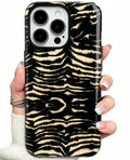Compatible with iPhone 18 Pro Case,Animal Stylish Zebra Tiger Print Pattern Retro Phone Case Shockproof Double-Layer Drop-Resistant Protection,Zebra, for iPhone 18 Pro
