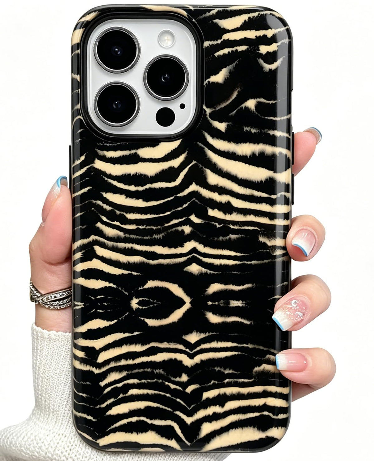 Compatible with iPhone 18 Pro Case,Animal Stylish Zebra Tiger Print Pattern Retro Phone Case Shockproof Double-Layer Drop-Resistant Protection,Zebra, for iPhone 18 Pro