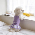 YUDODO Pet Dog Dress for Small Dogs Girl, Pet Summer Clothes with Bowtie | Soft, Stretchy, Breathable, Sleeveless, Cute Princess Pet Dress, For Yorkie Chihuahua Maltese, Purple, S