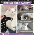 Cat Surgery Recovery Suit Female Cat Onesie for Cats After Surgery Spay Surgical Abdominal Wound Skin Diseases E-Collar Alternative Wear Kitten (Black, Large)