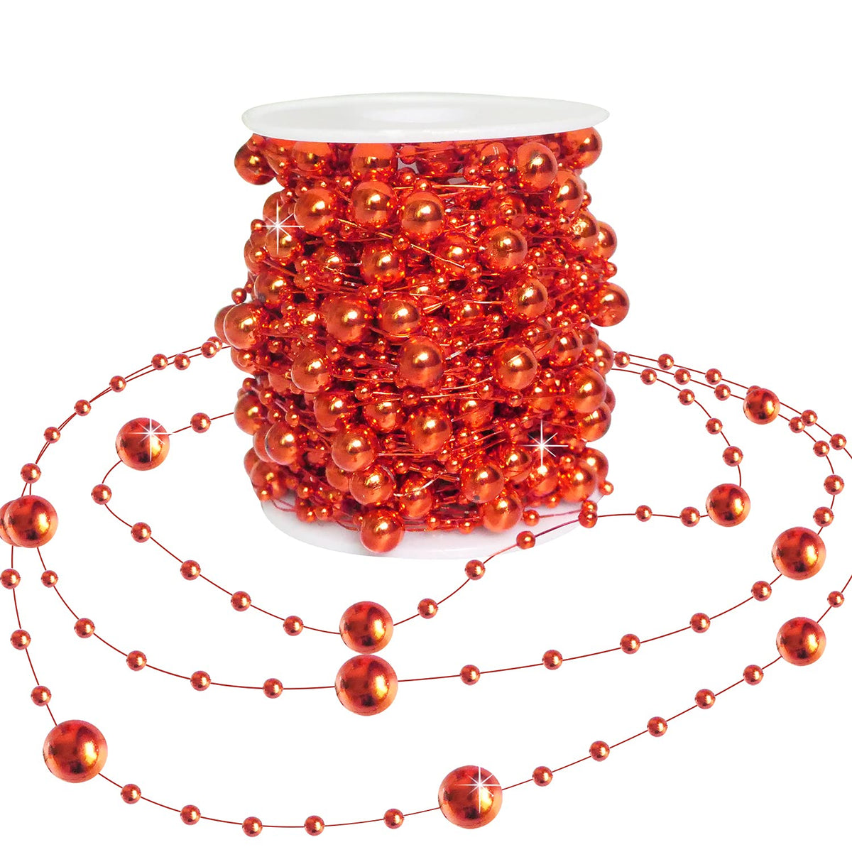 HADDIY Christmas Silvery Tree Beads Garland Decoration,66 Feet Pearl Strands Chain for Christmas Tree Decor,Crafts and Holiday Décor