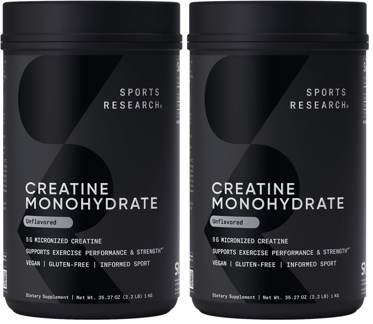 Sports Research® Creatine Monohydrate Powder 5g, Unflavored (100 Servings) | Micronized Creatine Supporting Lean Muscle, Performance & Workout Recovery | Informed Sport, Non-GMO, Gluten-Free