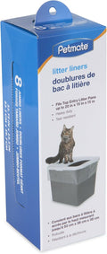 Petmate TOP ENTRY LITTER PAN LINERS Dark Grey 8 Count (Pack of 1)