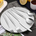 E-far Hammered Silverware Set for 8, 40 Pcs Stainless Steel Flatware Set