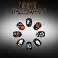 Halloween Black Press On Nails Short Oval Cute Ghost Pumpkin Fake Nails