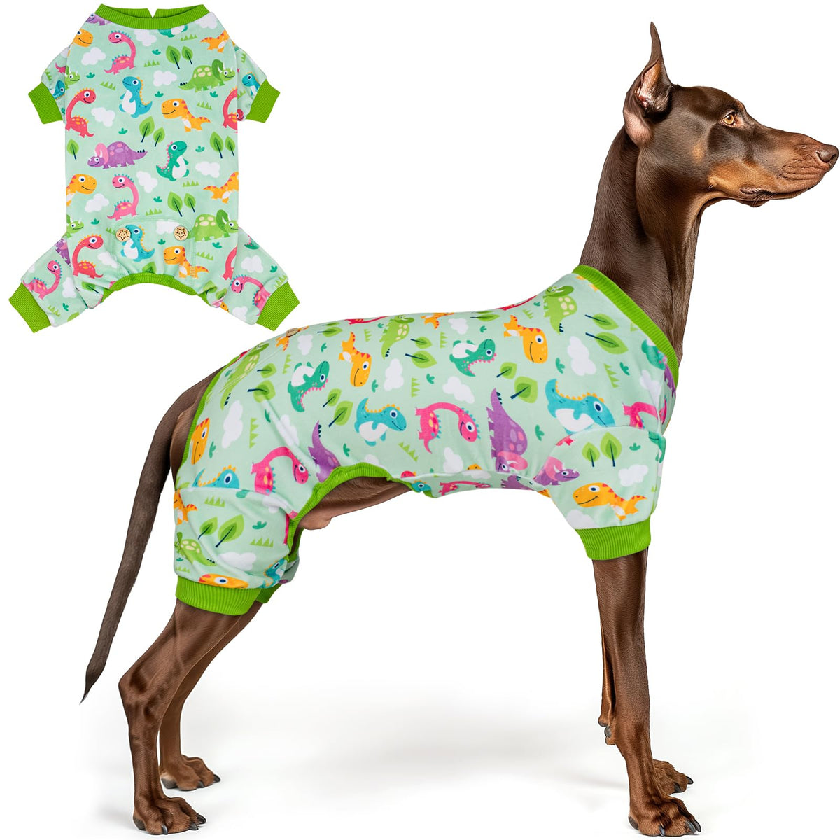 KYEESE Dog Christmas Pajamas for Small Dog Velvet Onesie with Red Snowflake