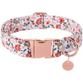 Fall Plaid Dog Collar with Maple Leaf Charm – Adjustable Autumn Checkered Dog Collar for Small Medium Large Dogs, Soft Cotton Puppy Collars with Quick Release Buckle and Metal D-Ring