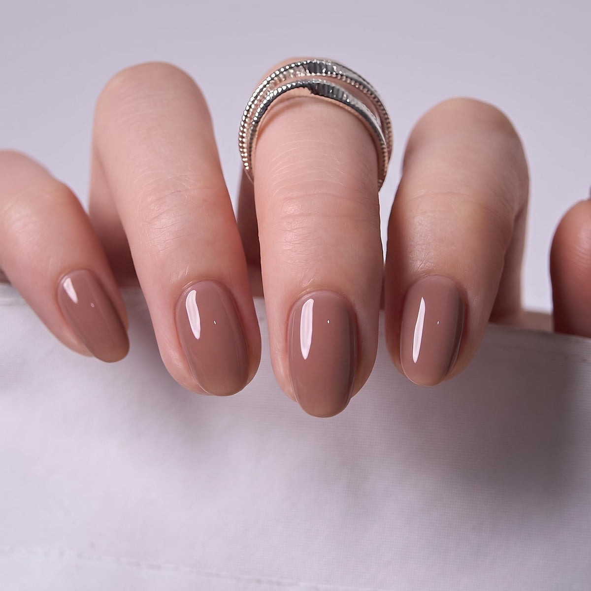 CurvLife Oval Milky White Press On Nails Extra Short, Summer Soft Gel Reusable Fake Nails Kit with Glue & Tabs, 32Pcs 16Size Salon-Quality Stick On Nails for Women At-Home Manicure