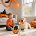 Halloween Dog Toys,Halloween Pumpkin Plush Dog Squeaky Toys with Cotton Rope for Small Medium Dogs