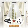 TONIAL 1 Inch Double Curtain Rods for Windows 66 to 120 Inch, Black, | Heavy Duty Dual Drapey Rod 32 to 144 Inch, Decorative Adjustable for Living Room, with Classic Finial, 33lbs Weight Capacity