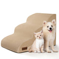 Aodisman Dog Stairs for Small Dogs and Cats,3-Step Pet Ramp for Bed & Couch | 15.7" H Non-Slip Sturdy Dog Steps with Curved Ramp for Senior,Short-Legged Dogs,Puppy and Cats to Reach Sofa or Chair,Grey
