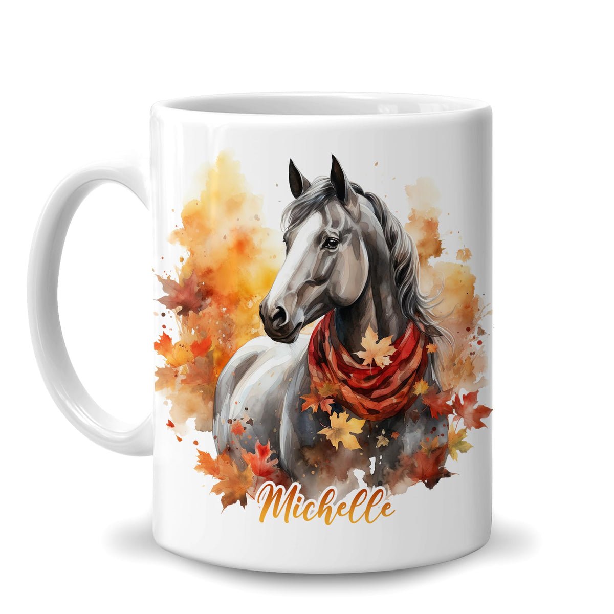 Hyturtle Fall Cat Maple Leaves Coffee Mug with Spoon Gifts on Birthday