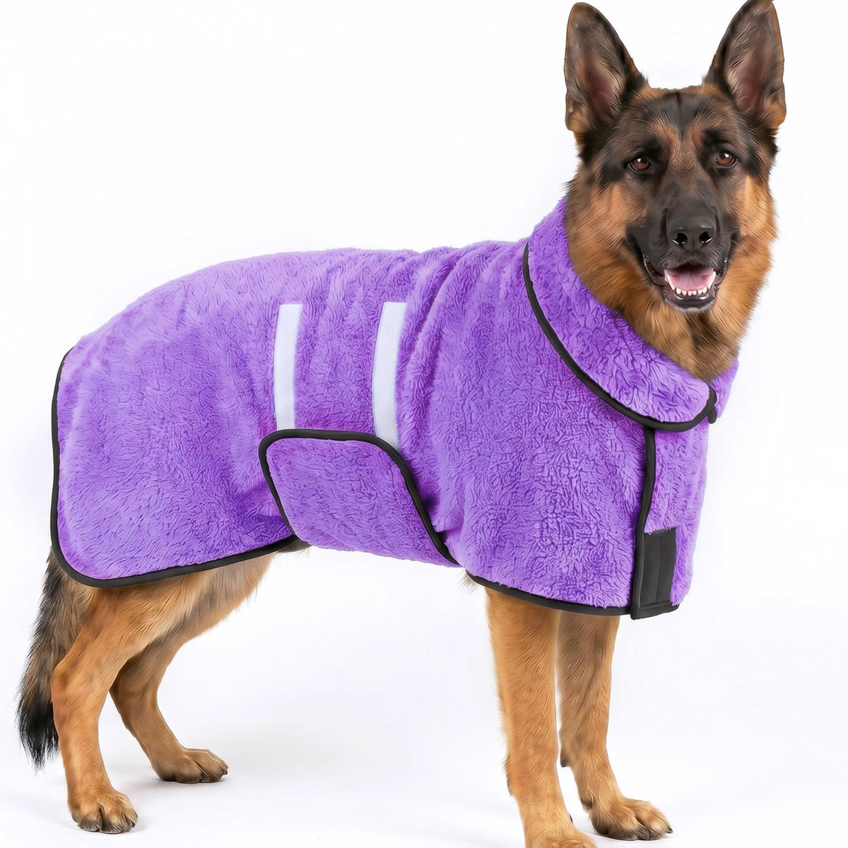 Dog Bathrobe, Super Absorbent for Small to Large Dogs, Dark Blue XL | Dog Robes with Soft Fleece, Warm & Cozy, Adjustable Fit, and Quick Drying Coat for Baths Swimming and Grooming