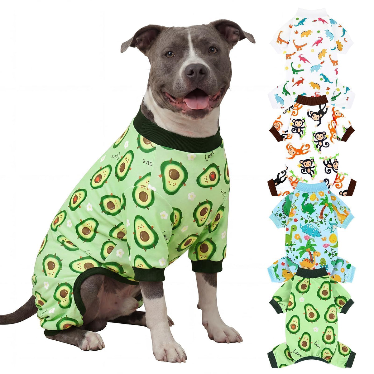 4 Pack Dog Christmas Pajamas Reindeer Puppy Clothes Cute Santa Claus Dog Pajamas Costumes Outfit Red Green Medium