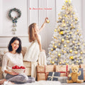 Goplus 6ft Sliver Artificial Christmas Tree with Electroplated Technolog