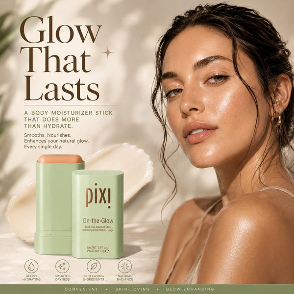 Pixi Beauty On-the-Glow | Colorless Solid Moisturizer Stick | Multi-Use Moisturizer | Travel-Friendly Hydration Anywhere You Go | 0.67 Oz