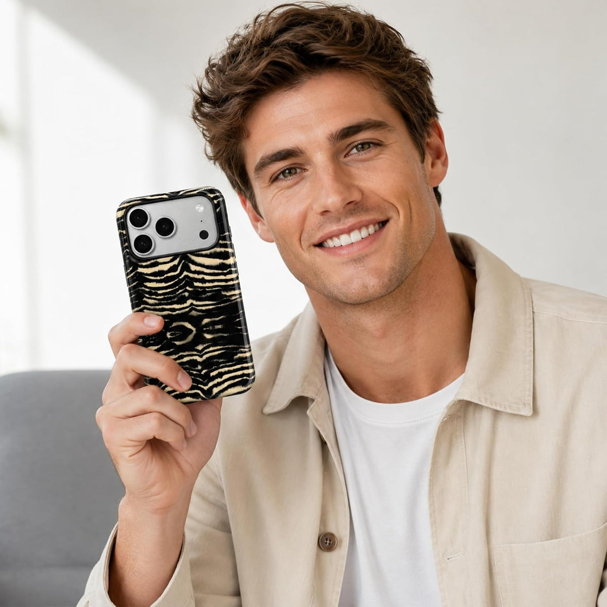 Compatible with iPhone 18 Pro Case,Animal Stylish Zebra Tiger Print Pattern Retro Phone Case Shockproof Double-Layer Drop-Resistant Protection,Zebra, for iPhone 18 Pro