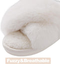 Evshine Memory Foam Fuzzy House Slippers for Women