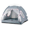 Pink Princess Cat Bed Dog Tent, Indoor House for Small Puppies and Kittens | Portable Pet Teepee Bunny Nest Foldable Cozy Cave Hideaway Washable Cushion Reversible Mat Home Use, 15.7 x 15.7 x 14.6 in