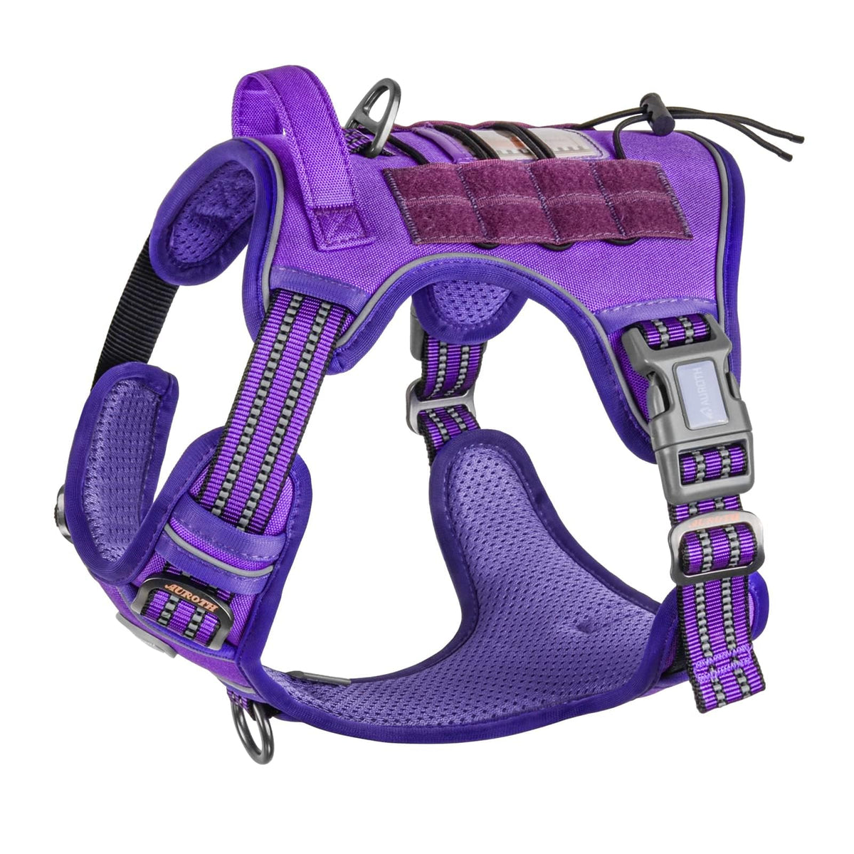 Auroth Tactical Dog Harness for Large Dogs No Pull Adjustable Pet Harness Reflective K9 Working Training Easy Control Pet Vest Military Service Dog Harnesses Army Yellow L