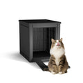 DRATO Outdoor Cat House -Weatherproof Resin Cat Houses for Cats, Durable, Easy Assembly,cat Igloo Outdoor，Durable & Insulated Shelter for Garden, Patio, or Backyard（Black，18.46 * 23.62 * 21.42）
