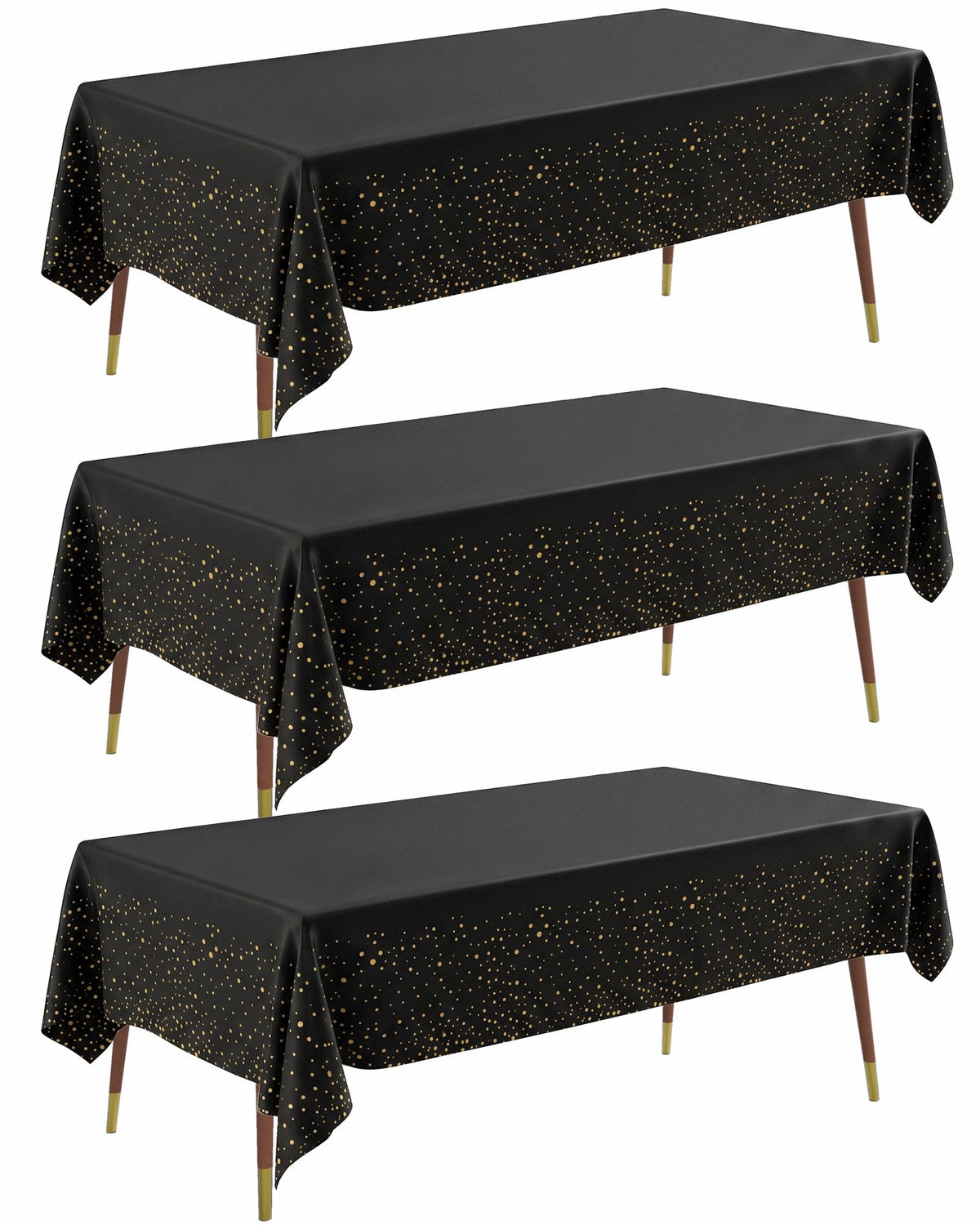 Pureegg Plastic Table Cloth Disposable 54x108 Gold 3Pack