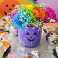Fun Express Halloween Plastic Pumpkins Jack O Lantern Bucket Set of 12