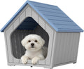 Bifanuo Dog House Outdoor Indoor for Small Dogs - Plastic Pet Shelter, Easy-Assemble & Weather-Resistant for Living Room, Balcony (Blue, 18" L x 22.4" W x 22.2" H)