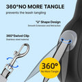 16Ft Retractable Dog Leash with Chew-Proof Steel Cable, 360° Tangle-Free, Built-in Poop Bag Dispenser, Ergonomic Comfort Grip Handle for Medium Large Dogs Up to 130lbs