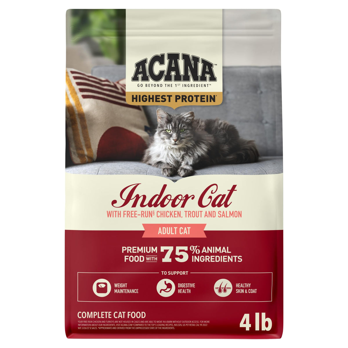 ACANA Dry Cat Food for Indoor Cats Indoor Entrée Chicken Turkey, 10lb Bag | Includes Probiotics, Digestive Health, Weight Management, Free-Run Poultry, World's Finest Ingredients