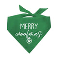 Merry Woofmas Dog Bandana | Pom Poms | 100% Cotton Adjustable Triangle | Made in USA | Christmas | Holiday Season | Winter Wonderland | Gift |Red, Trim 3, One Size (927)