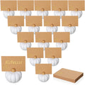 Yaomiao 16 Pcs Thanksgiving Table Decor Pumpkin Place Card Holders Mini Name Number Holders for Thanksgiving Table Setting Fall Autumn Party Photo Picture Wedding Decor(Gold)