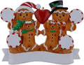 Family of 4 Gingerbread Christmas Ornament Personalized for Grandparents, Kids, Friends