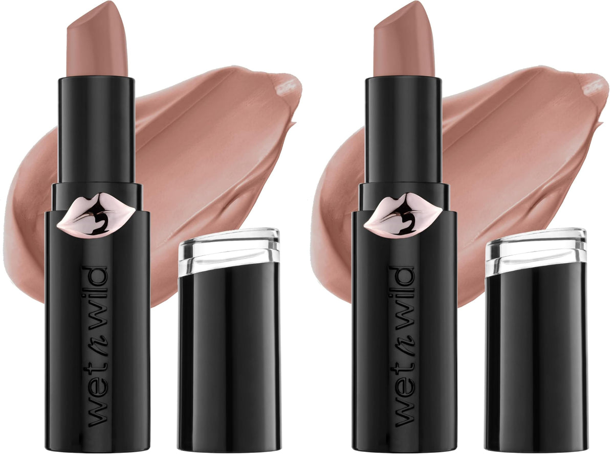 wet n wild Mega Last Matte Lip Color, Semi Matte Hyaluronic Acid Infused, Long Lasting Full Coverage for a Nourishing Pout, Cruelty-Free & Vegan - Skin-ny Dipping