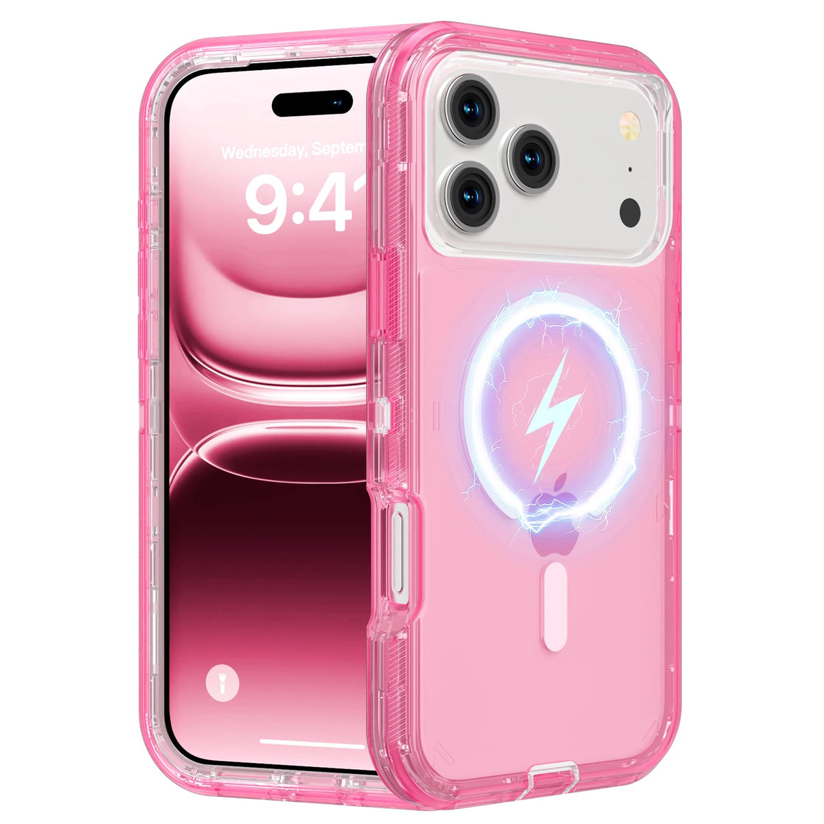 Follaroma Magnetic for iPhone 16 Plus Case, Heavy Duty Phone Cases, Clear
