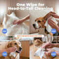 Best Pet Supplies 8" x 9" Large Unscented Dog Wipes - Cleaning and Deodorizing for Paws and Coat - Gentle Formula with Aloe Vera Vitamin E for Puppies and Cats - 100 Count