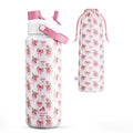 POWCAN 26 oz Insulated Water Bottle with 2-in-1 Straw and Spout Lid, Keep Cold 24H, Leak-Proof, Fits in Car Cup Holder, Stainless Steel Water Bottle for Sports, Travel, and School (Cotton Candy)