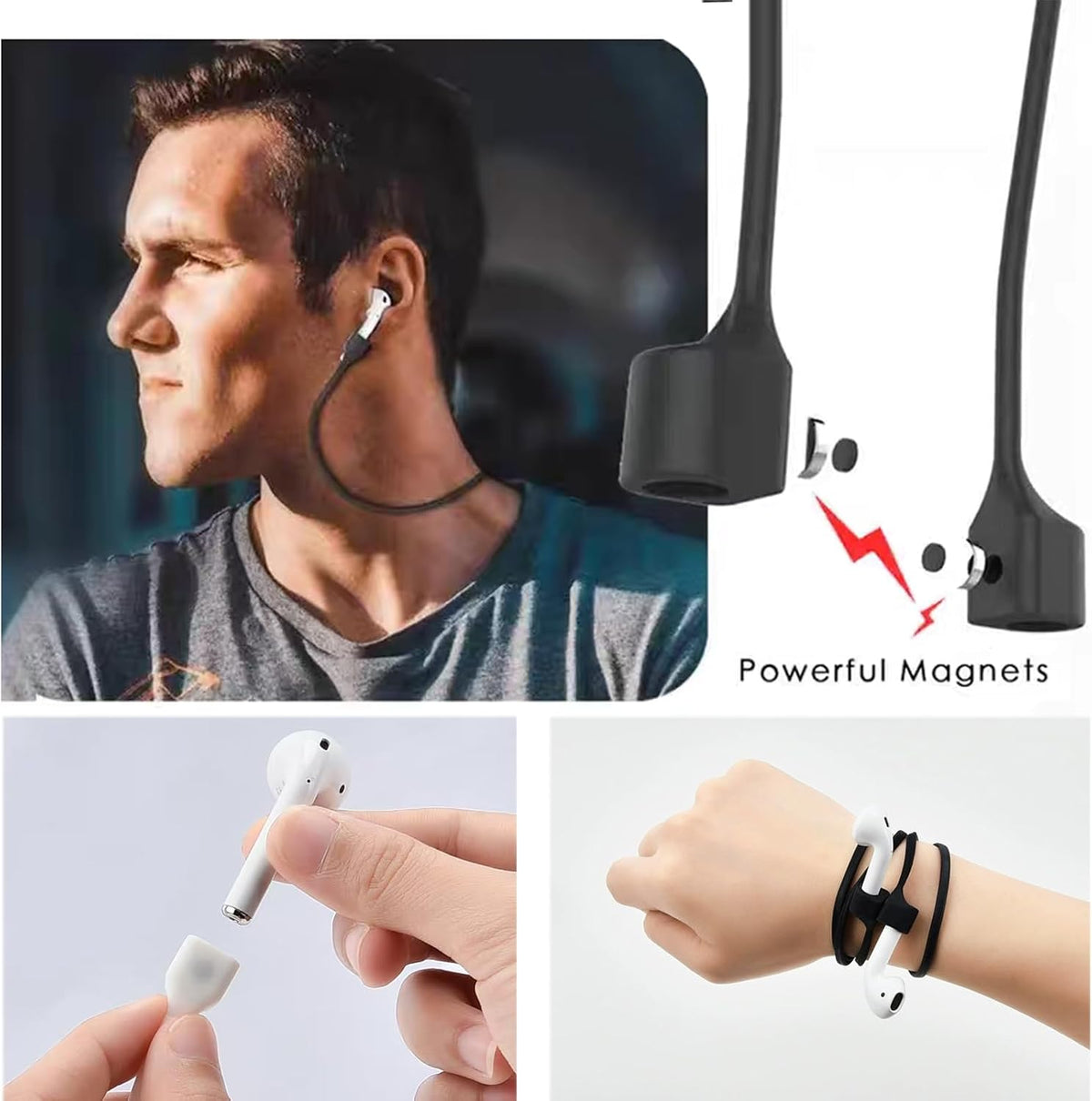 Ultra Strong Magnetic Airpod Pro Strap Anti-Lost Cord Sports Lanyard