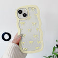 QLTYPRI Bow Case for iPhone 13/iPhone 14 Wavy Fame, Pink
