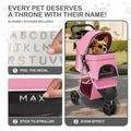 MoNiBloom Pet Stroller for Small/Medium Dogs and Cats up to 33 lbs, Pink