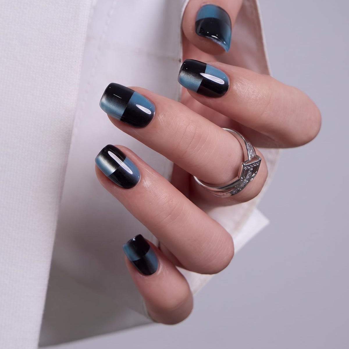 CurvLife Short Square Halloween Glow-in-the-Dark Press On Nails
