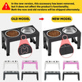 XIAZ Elevated Dog Bowls Large Breed Raised Dogs Bowl Stand Large/Medium Sized Dog Stainless Steel Food Water Bowl Stands 5 Heights Adjustable 9/11/12/14in Black Pet Feeder Dish Station