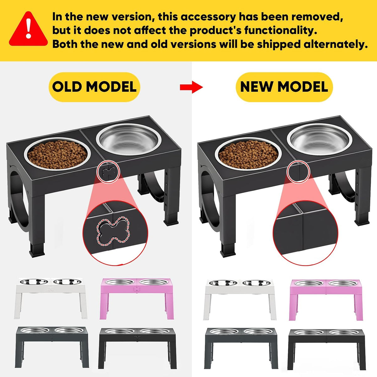 XIAZ Elevated Dog Bowls Large Breed Raised Dogs Bowl Stand Large/Medium Sized Dog Stainless Steel Food Water Bowl Stands 5 Heights Adjustable 9/11/12/14in Black Pet Feeder Dish Station