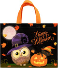Loveinside Halloween Medium Recycled Gifts Bags with Handles, Reusable Halloween Party Gift Bag, Shopping Bag - 13" x 5" x 10", 1 Pcs, Owl Design