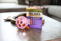 JW Pet HOL-ee Roller™, Dog Toy Puzzle Ball, Natural Rubber, Medium (4.5” Inch Diameter), Pink